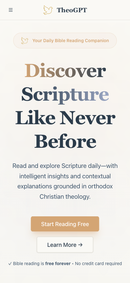 theogpt.ai homepage — biblical study platform